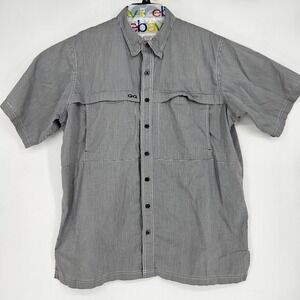 GameGuard Shirt Mens XL Black White Gingham Vented Fishing Short Sleeve Outdoor